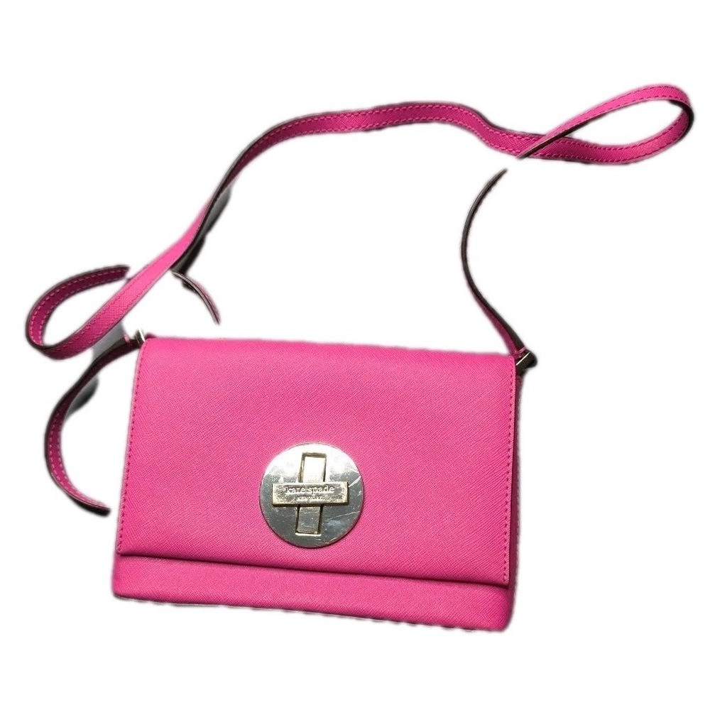 Kate Spade Newbury Lane Sally Crossbody Bag Hot Pink Saffiano Leather EUC!